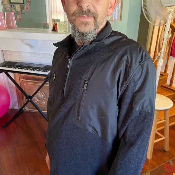 Bugatchi Pull Over Jacket with Pockets Gray LN - Picture 4 of 9